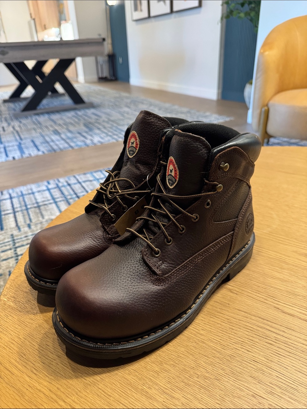 Red Wing Shoes Brown Leather Work Boots - Picture 4 of 15